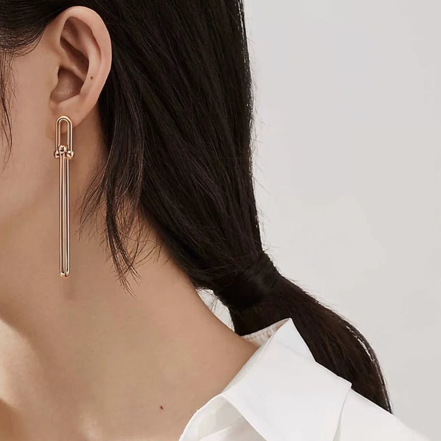 TIFFANY HARDWEAR DOUBLE LONG LINK EARRINGS