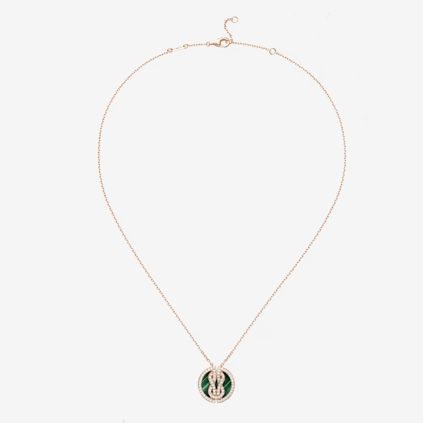 FRED CHANCE INFINIE LUCKY MEDALS PINK GOLD NECKLACE