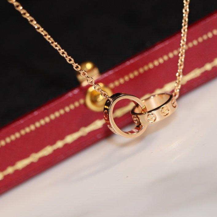 CARTIER LOVE NECKLACE PINK GOLD AND SILVER