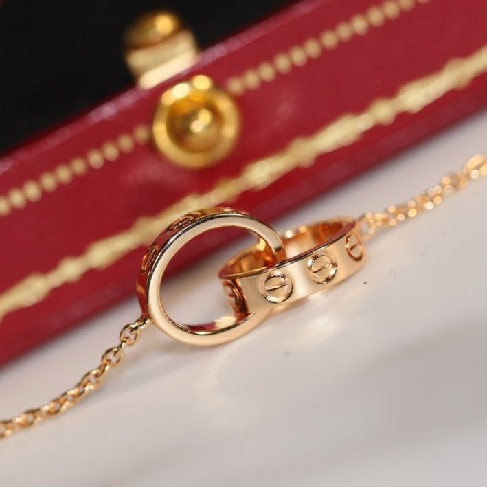 CARTIER LOVE NECKLACE PINK GOLD AND SILVER