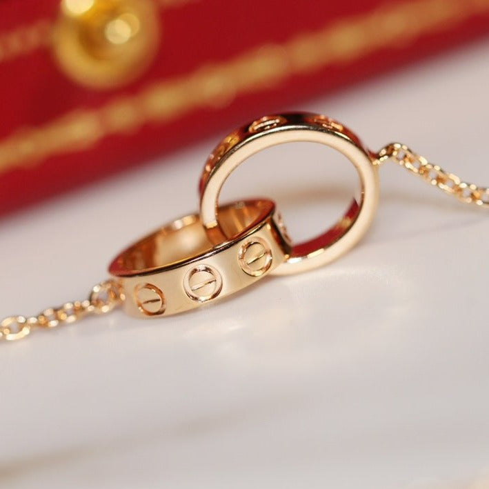CARTIER LOVE NECKLACE PINK GOLD AND SILVER