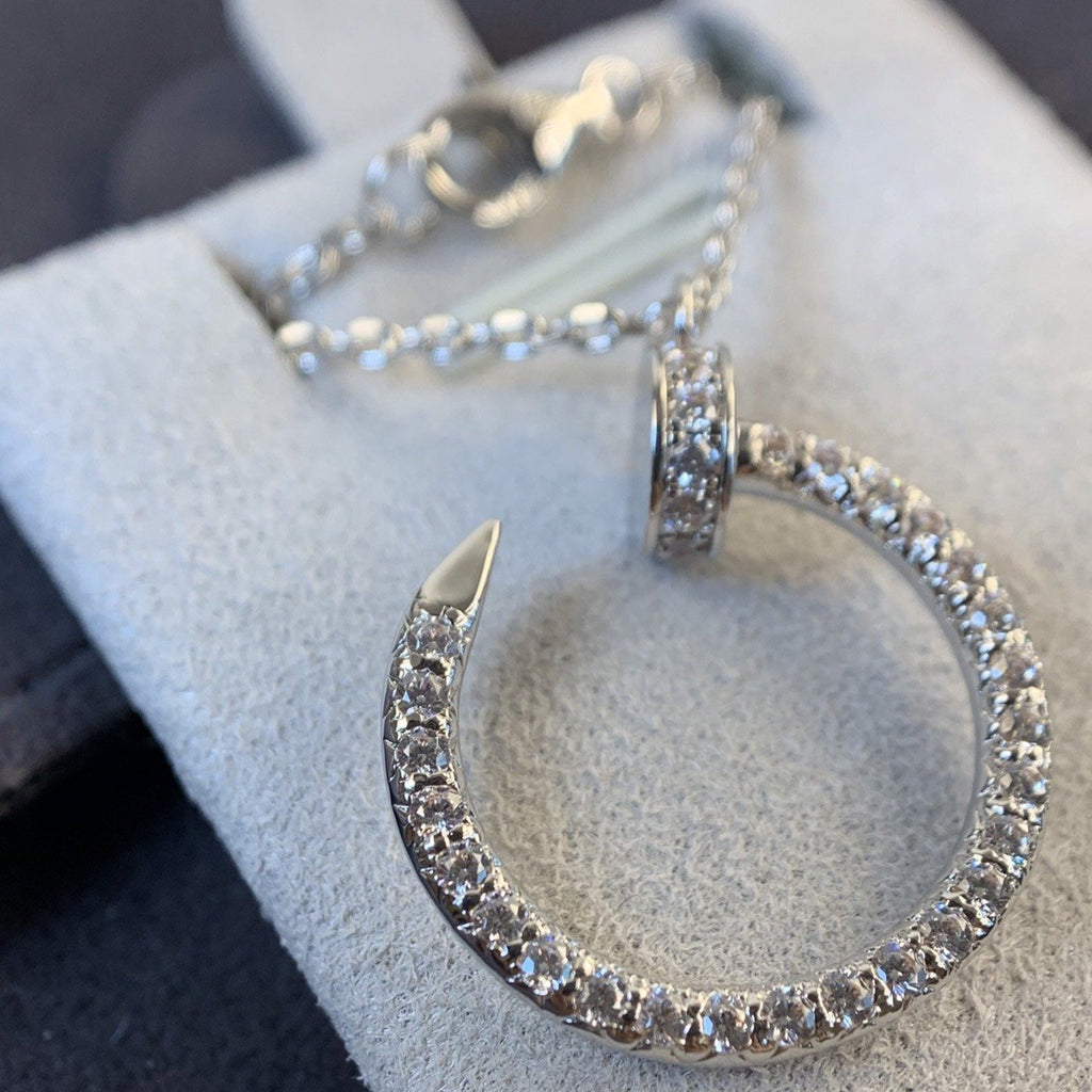 CARTIER JUSTE NECKLACE 2.2MM SILVER FULL DIAMONDS