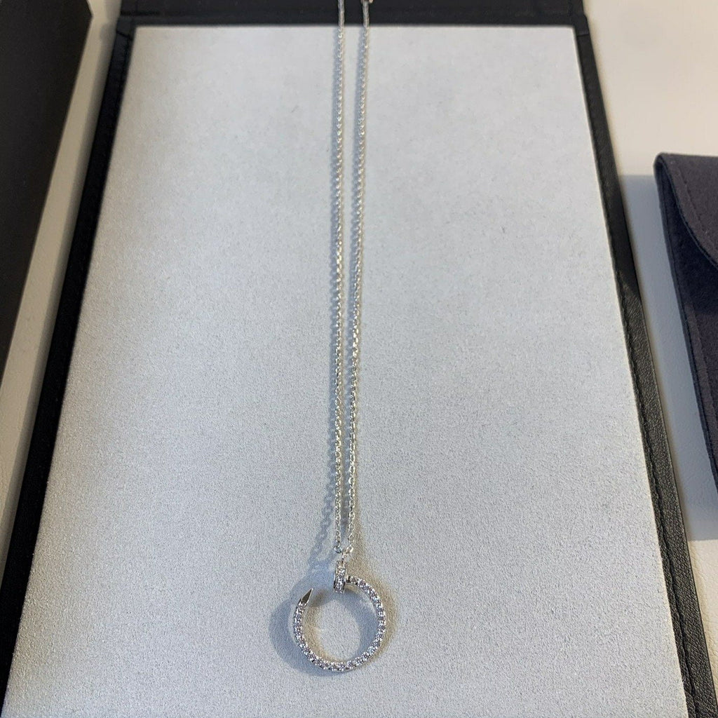 CARTIER JUSTE NECKLACE 2.2MM SILVER FULL DIAMONDS