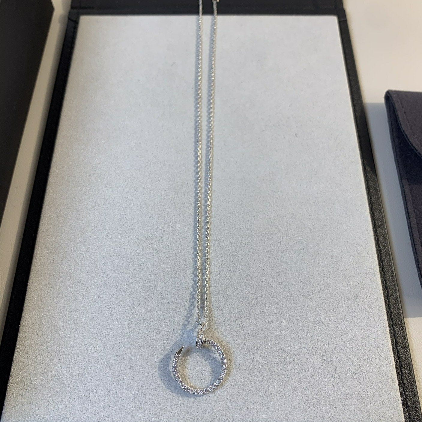 CARTIER JUSTE NECKLACE 2.2MM SILVER FULL DIAMONDS