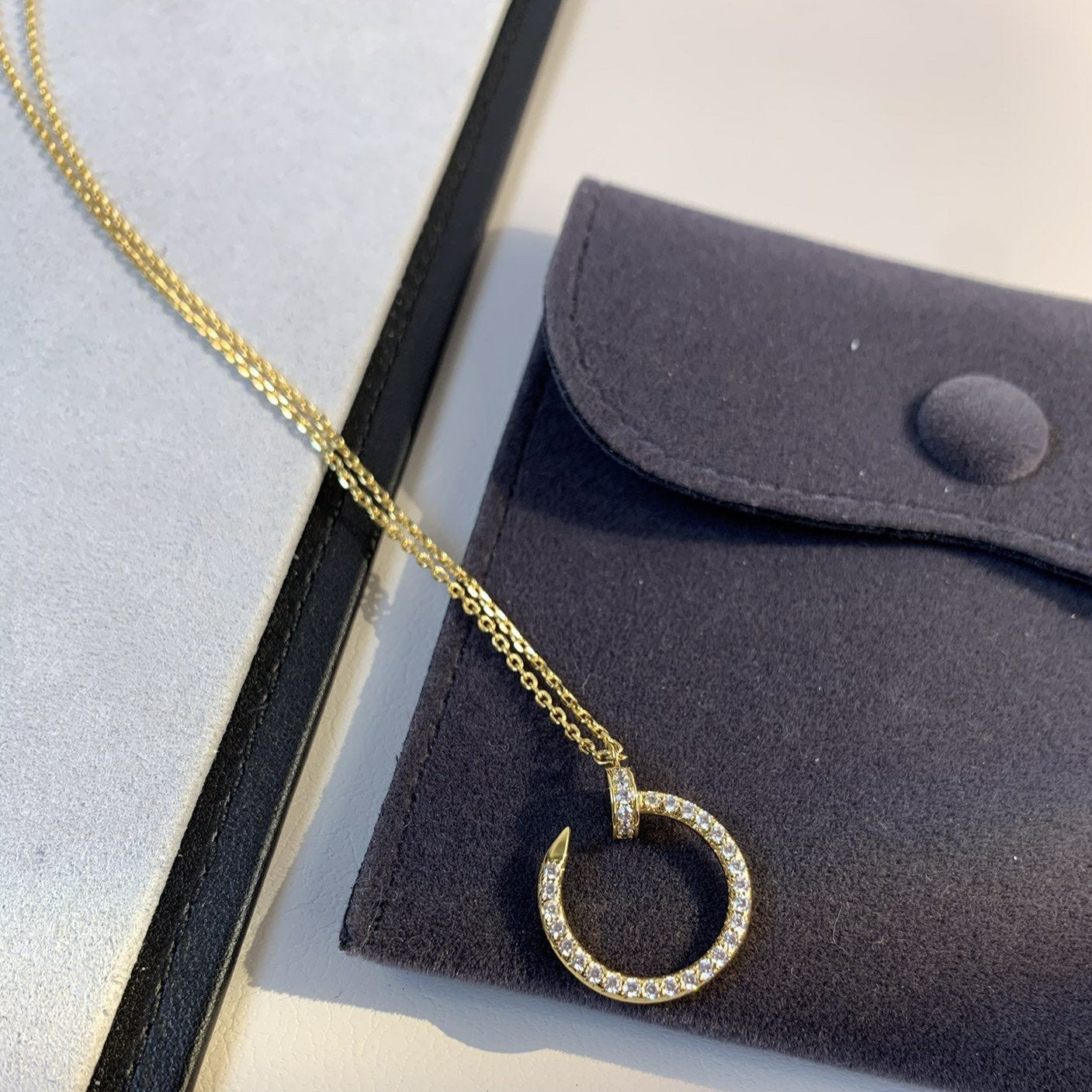 CARTIER JUSTE NECKLACE 2.2MM GOLD FULL DIAMONDS