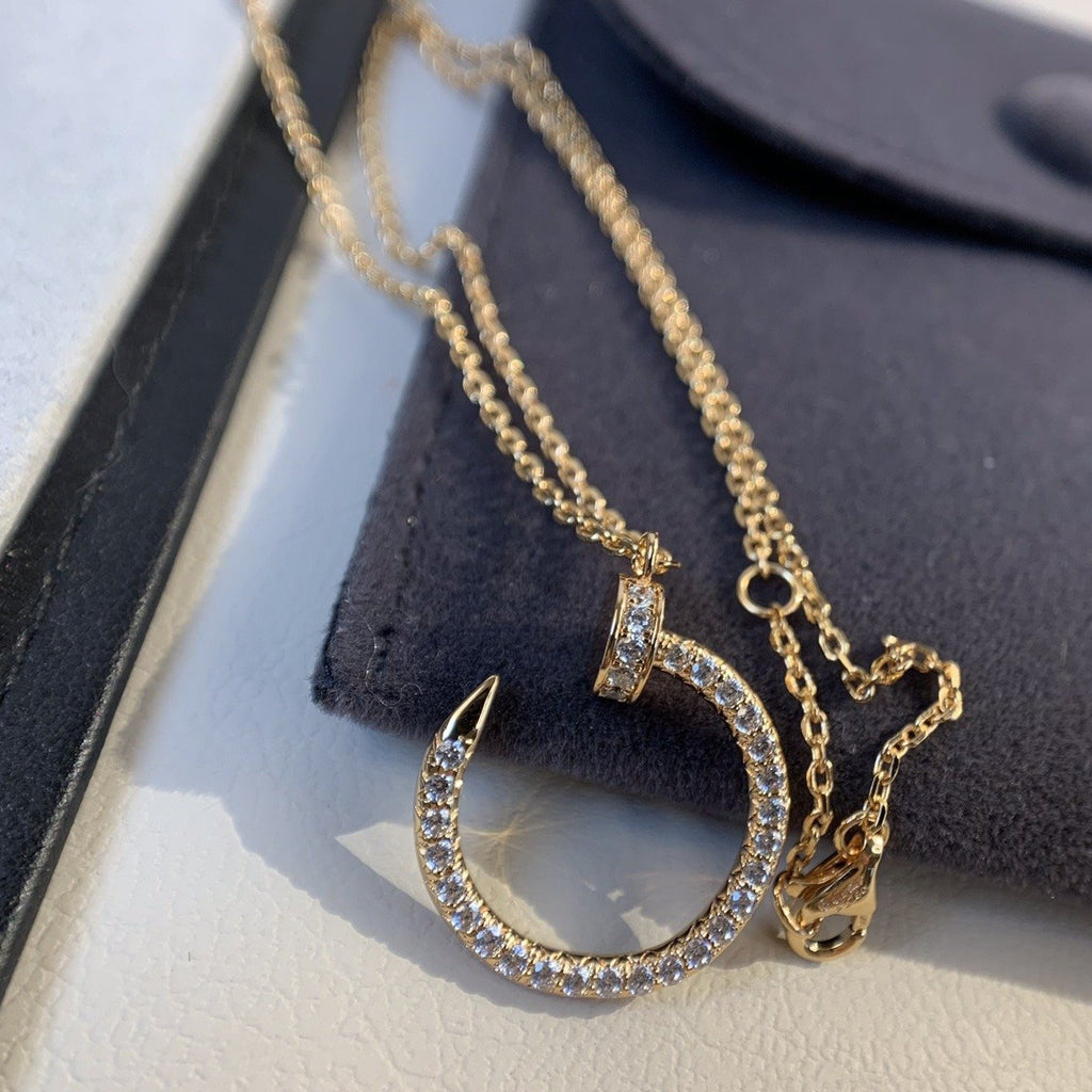CARTIER JUSTE NECKLACE 2.2MM PINK GOLD FULL DIAMONDS