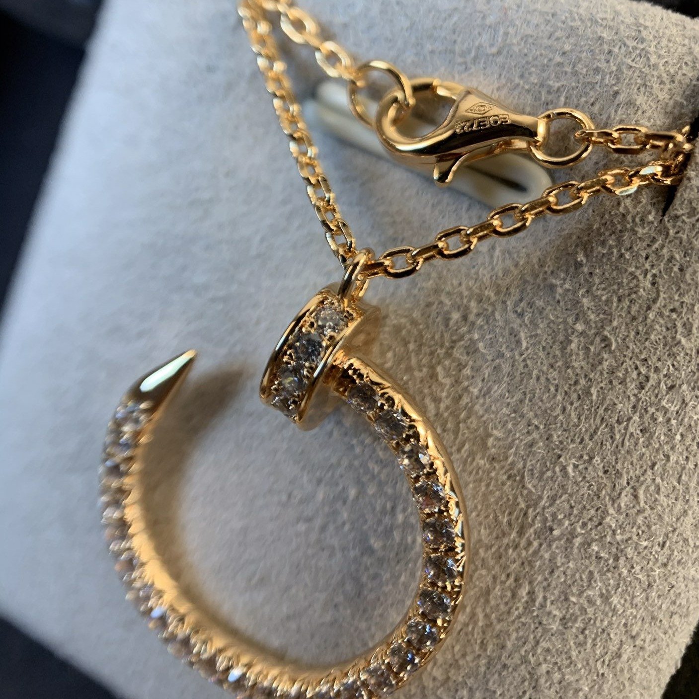 CARTIER JUSTE NECKLACE 2.2MM PINK GOLD FULL DIAMONDS