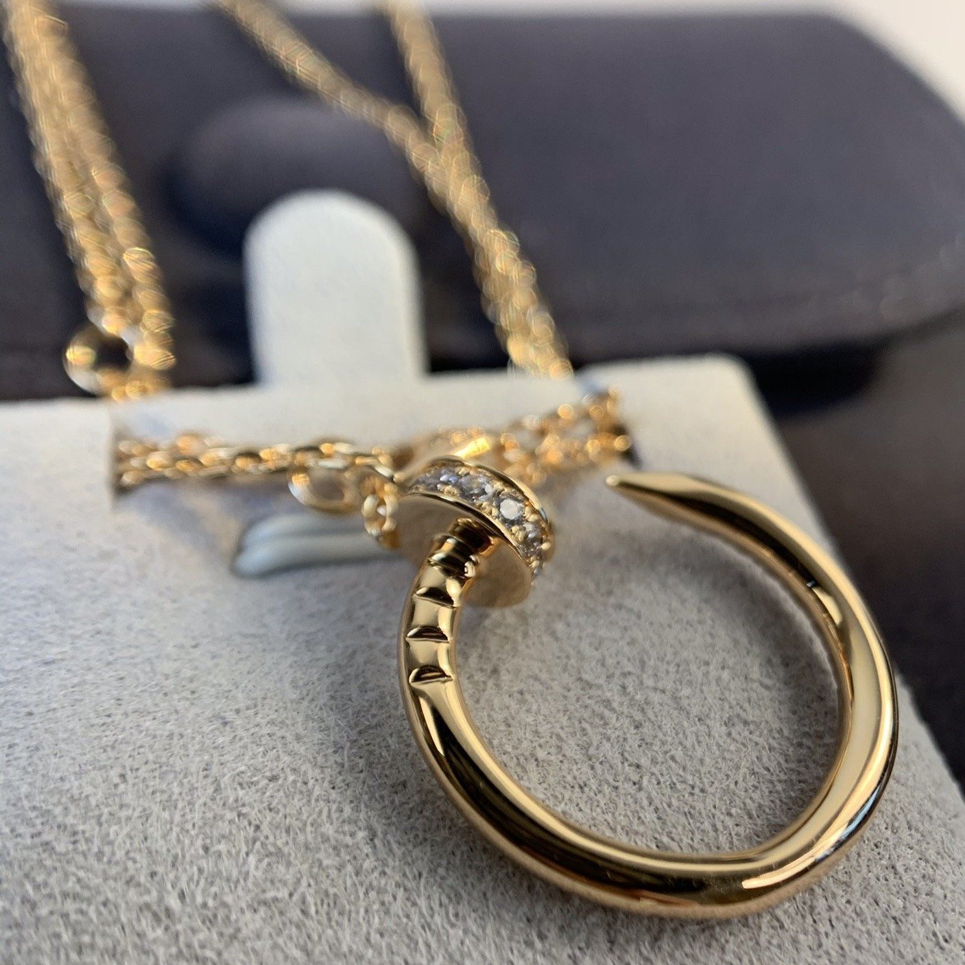 CARTIER JUSTE NECKLACE 2.2MM PINK GOLD FULL DIAMONDS