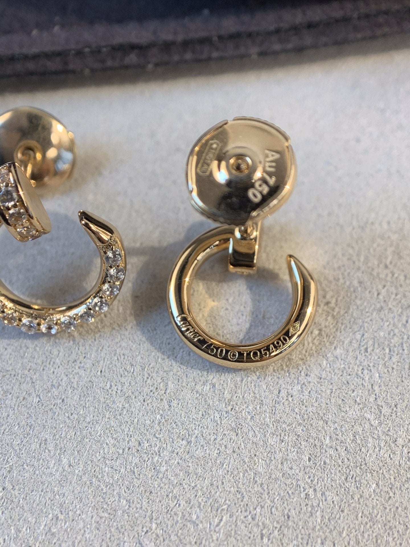 CARTIER JUSTE EARRINGS 3.65MM PINK GOLD DIAMONDS
