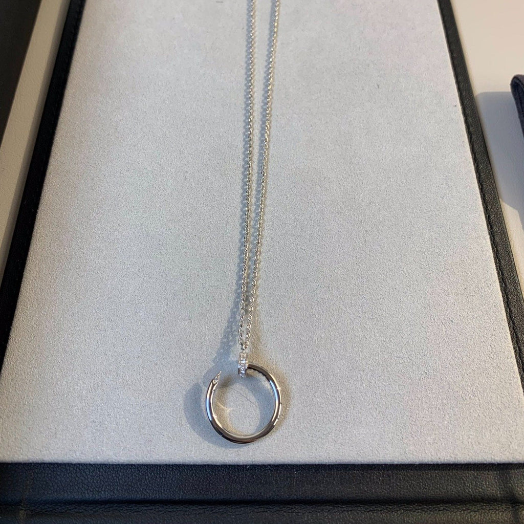 CARTIER JUSTE NECKLACE 2.2MM SILVER DIAMONDS