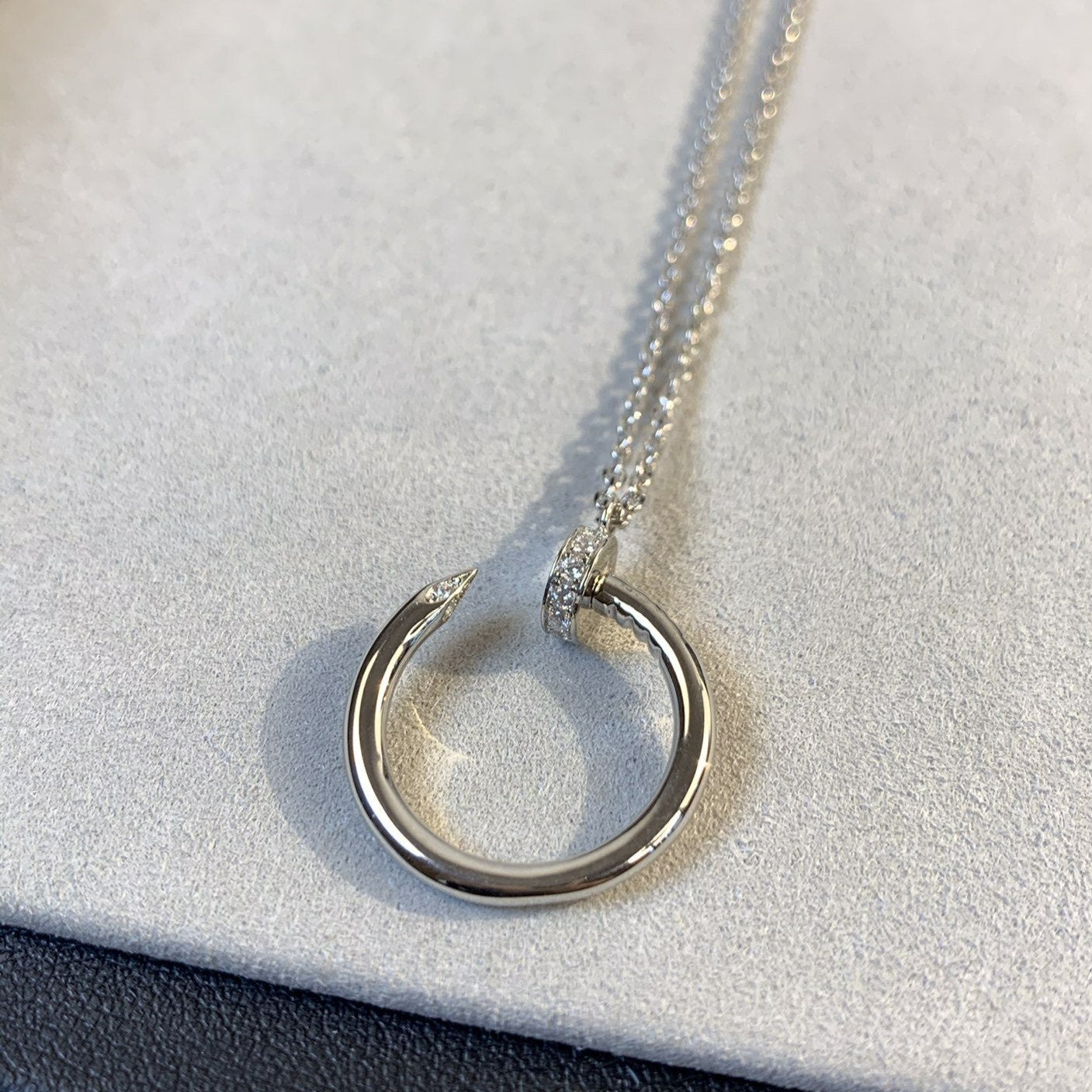 CARTIER JUSTE NECKLACE 2.2MM SILVER DIAMONDS