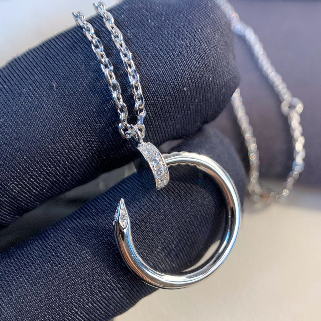 CARTIER JUSTE NECKLACE 2.2MM SILVER DIAMONDS