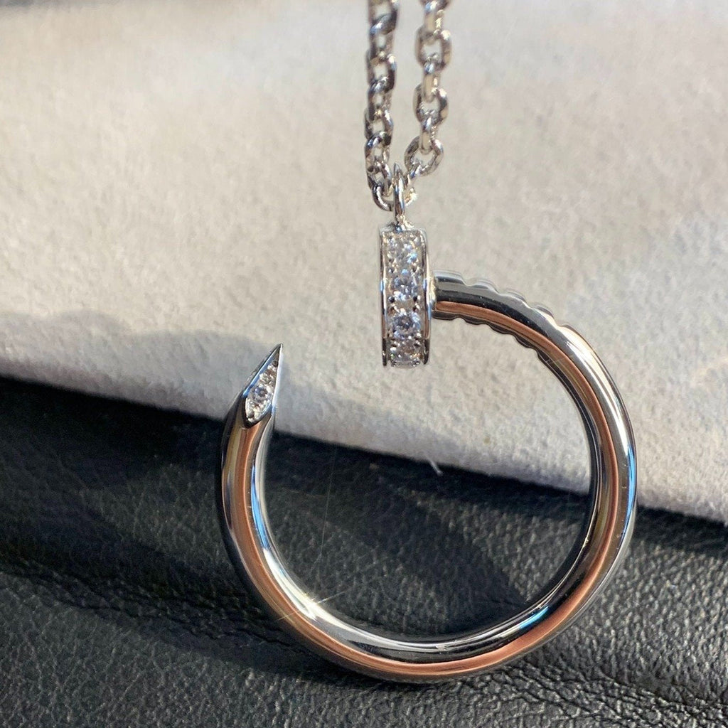 CARTIER JUSTE NECKLACE 2.2MM SILVER DIAMONDS