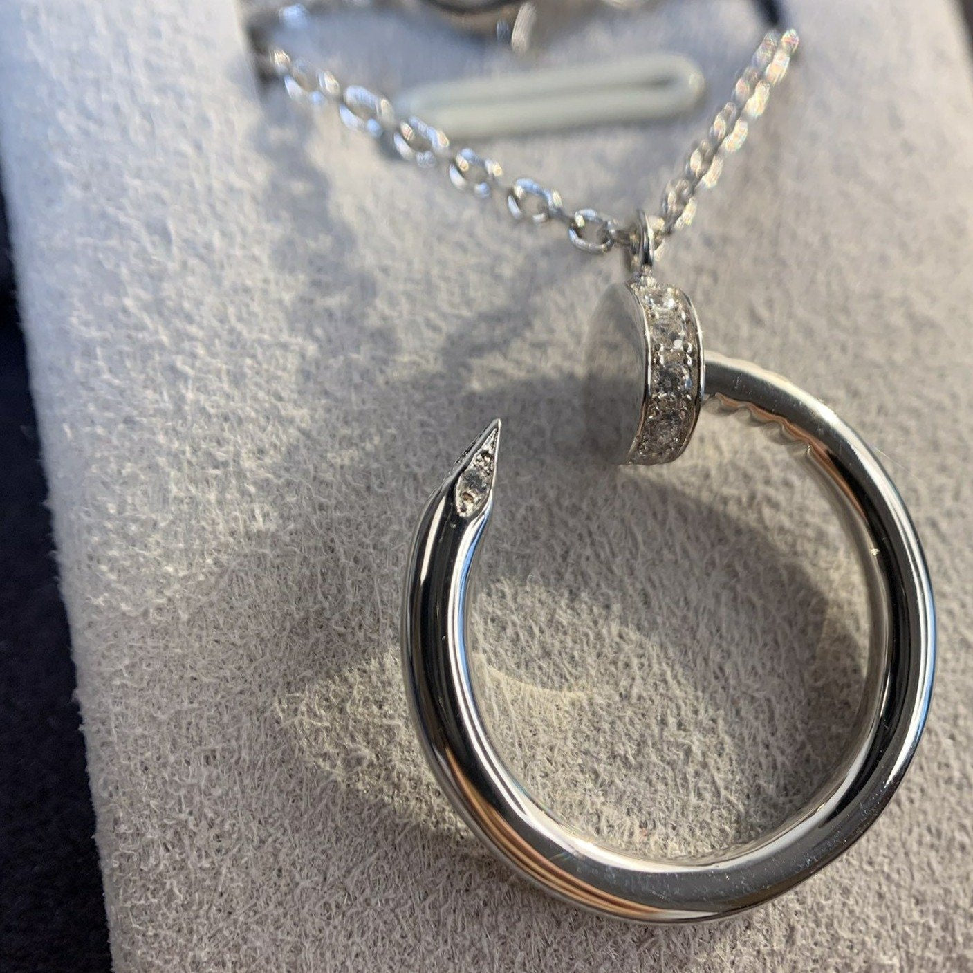 CARTIER JUSTE NECKLACE 2.2MM SILVER DIAMONDS
