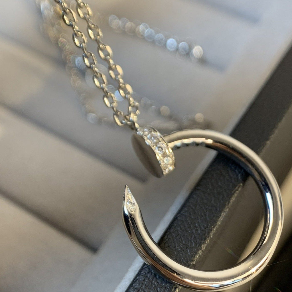 CARTIER JUSTE NECKLACE 2.2MM SILVER DIAMONDS