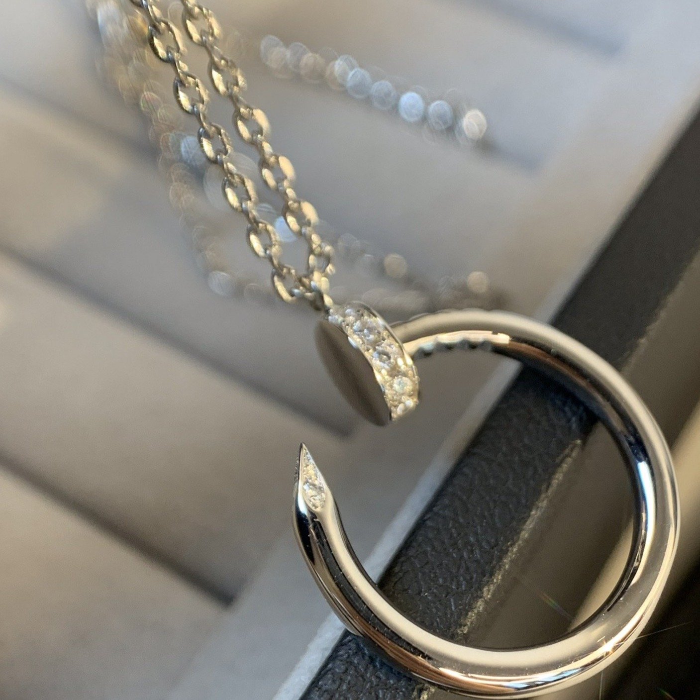 CARTIER JUSTE NECKLACE 2.2MM SILVER DIAMONDS