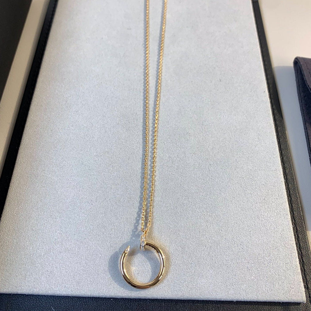 CARTIER JUSTE NECKLACE 2.2MM PINK GOLD DIAMONDS