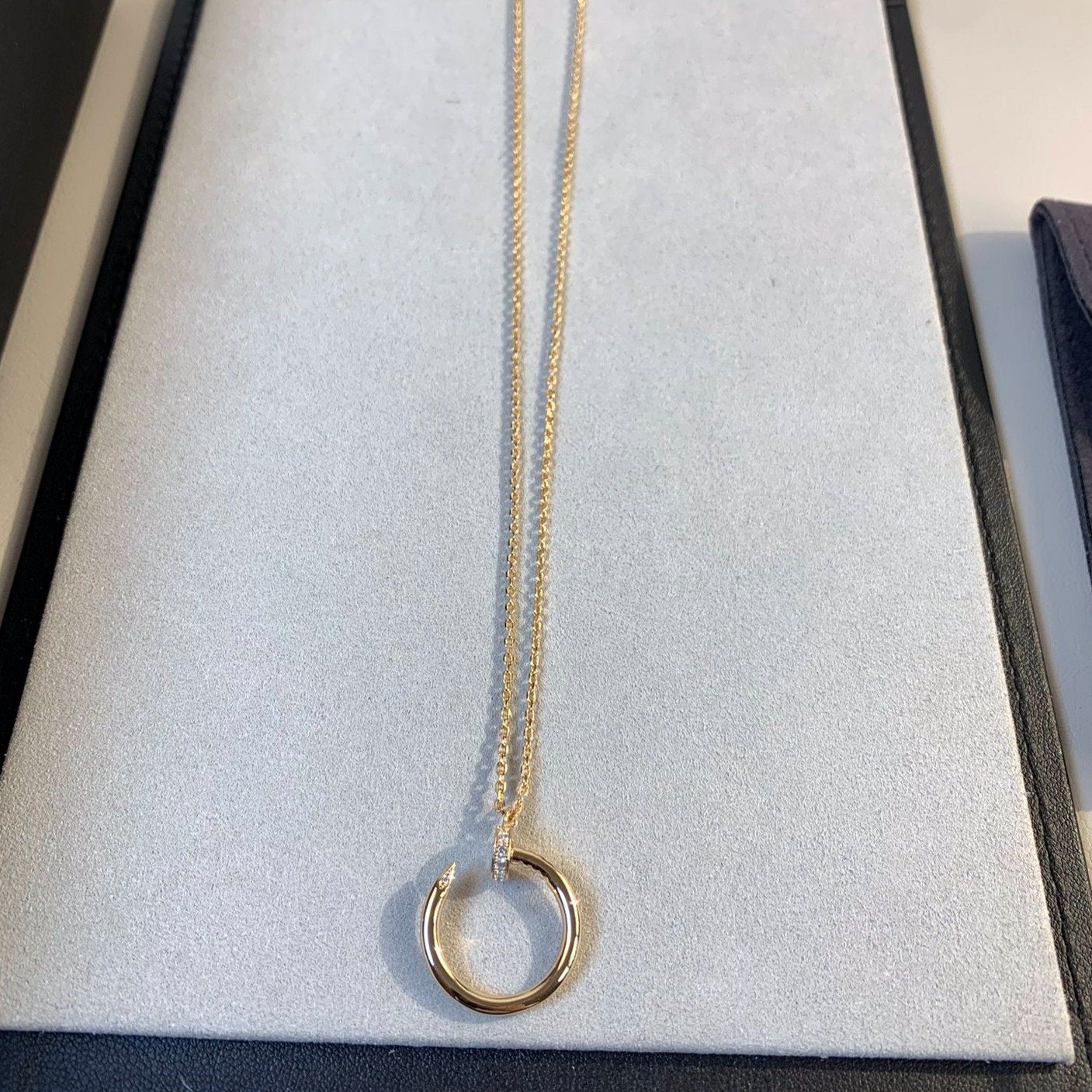 CARTIER JUSTE NECKLACE 2.2MM PINK GOLD DIAMONDS