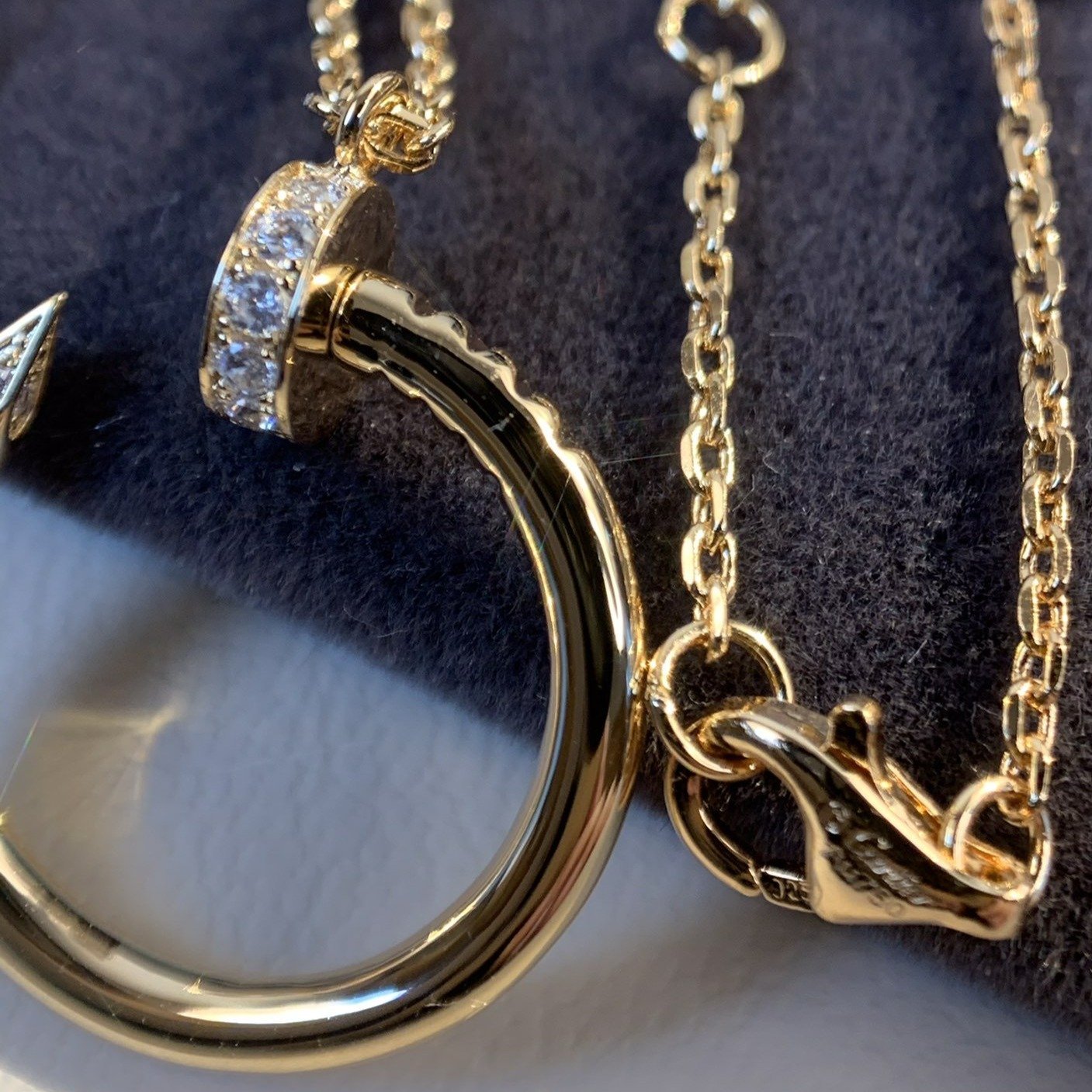 CARTIER JUSTE NECKLACE 2.2MM PINK GOLD DIAMONDS