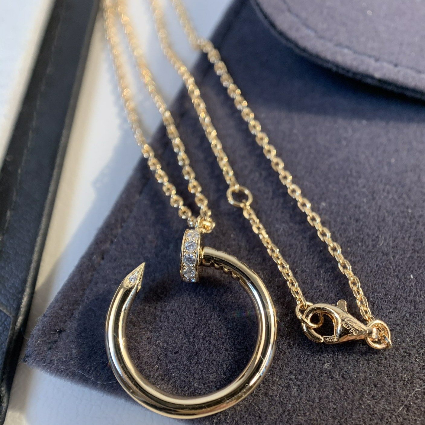 CARTIER JUSTE NECKLACE 2.2MM PINK GOLD DIAMONDS