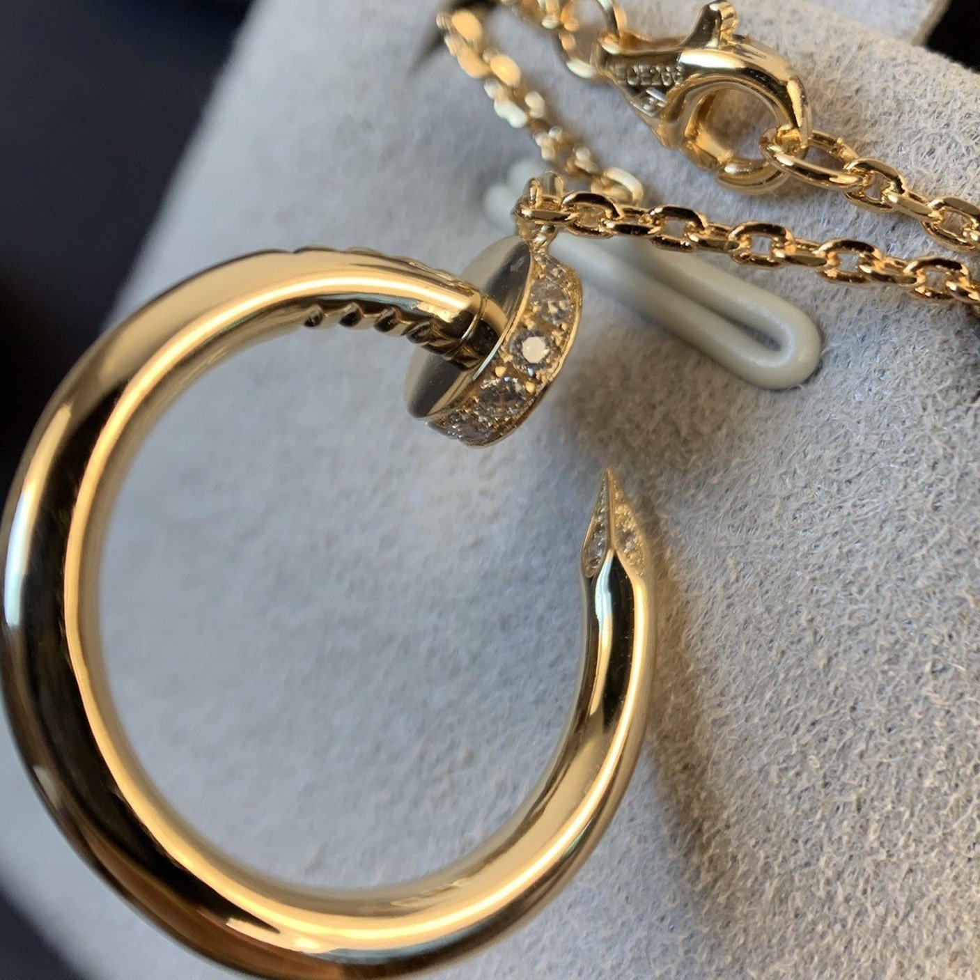 CARTIER JUSTE NECKLACE 2.2MM PINK GOLD DIAMONDS