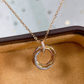 CARTIER TRINITY NECKLACE SILVER GOLD PINK GOLD DIAMONDS
