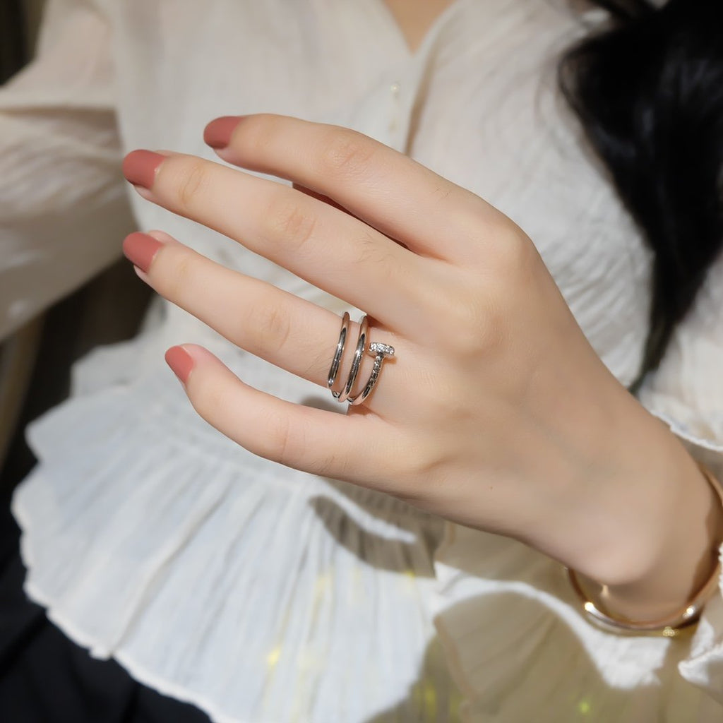 CARTIER JUSTE RING 1.8MM SILVER DOUBLE ROW