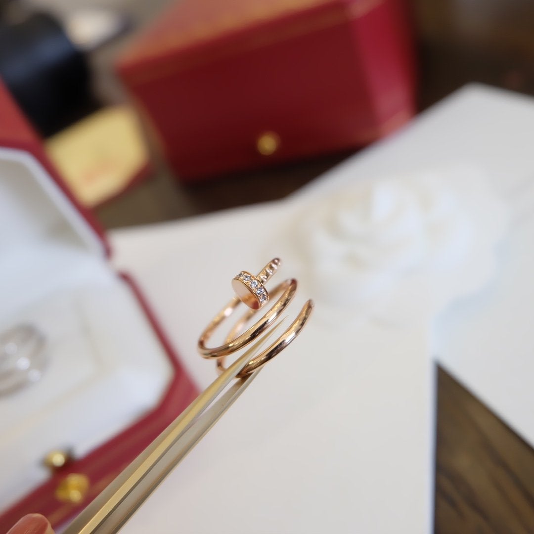 CARTIER JUSTE RING 1.8MM PINK GOLD DOUBLE ROW
