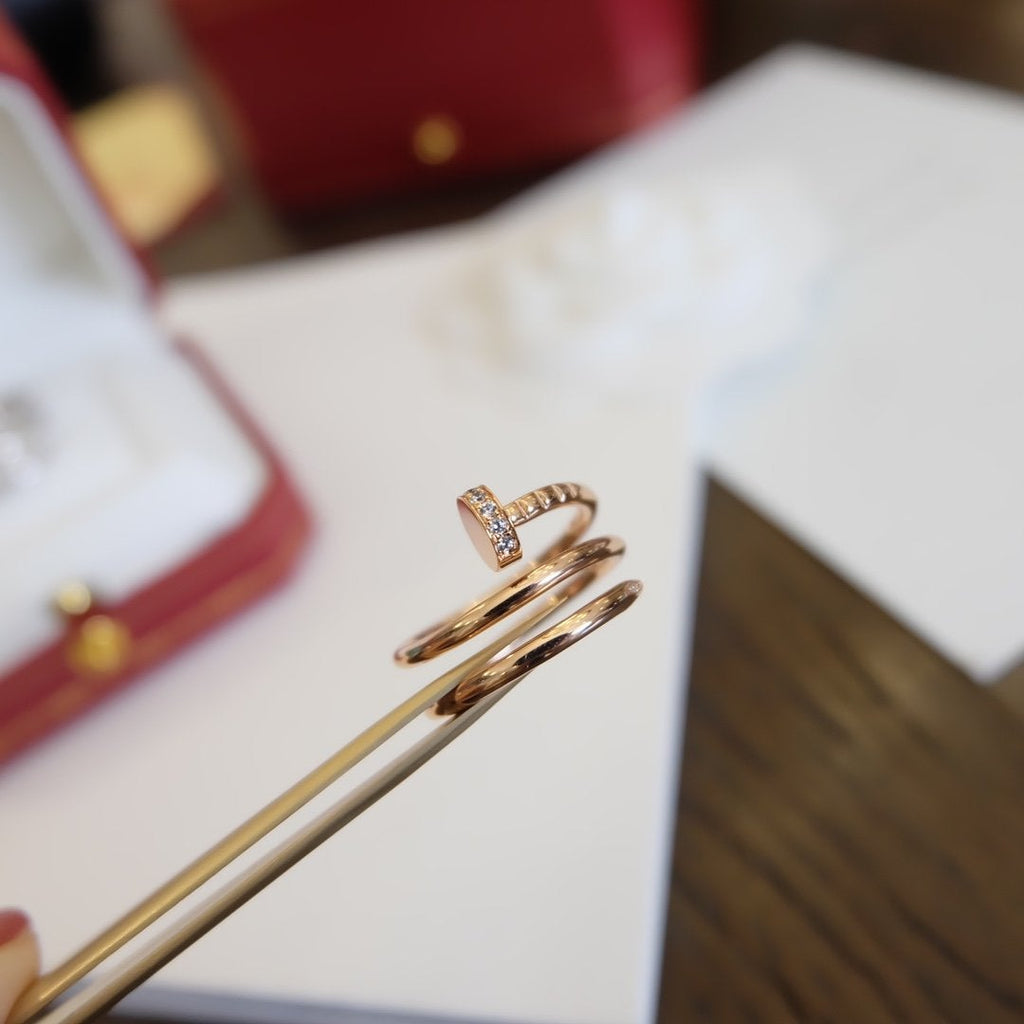 CARTIER JUSTE RING 1.8MM PINK GOLD DOUBLE ROW