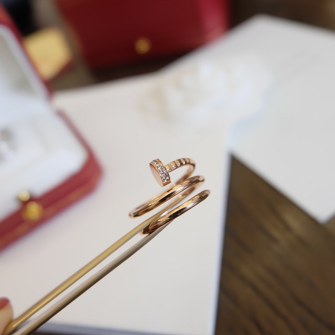 CARTIER JUSTE RING 1.8MM PINK GOLD DOUBLE ROW