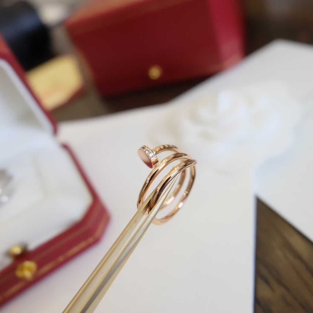 CARTIER JUSTE RING 1.8MM PINK GOLD DOUBLE ROW