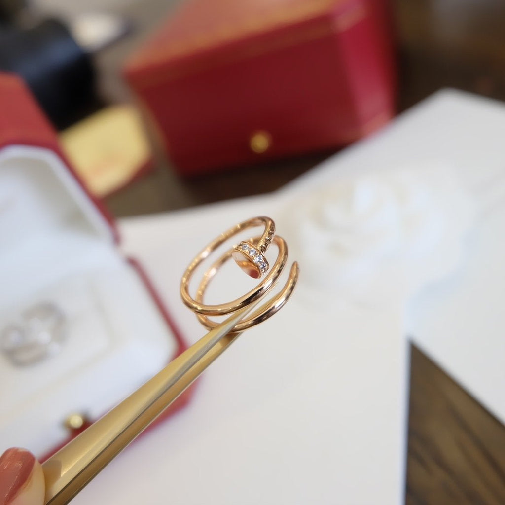 CARTIER JUSTE RING 1.8MM PINK GOLD DOUBLE ROW