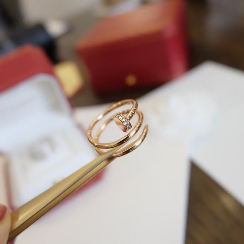 CARTIER JUSTE RING 1.8MM PINK GOLD DOUBLE ROW