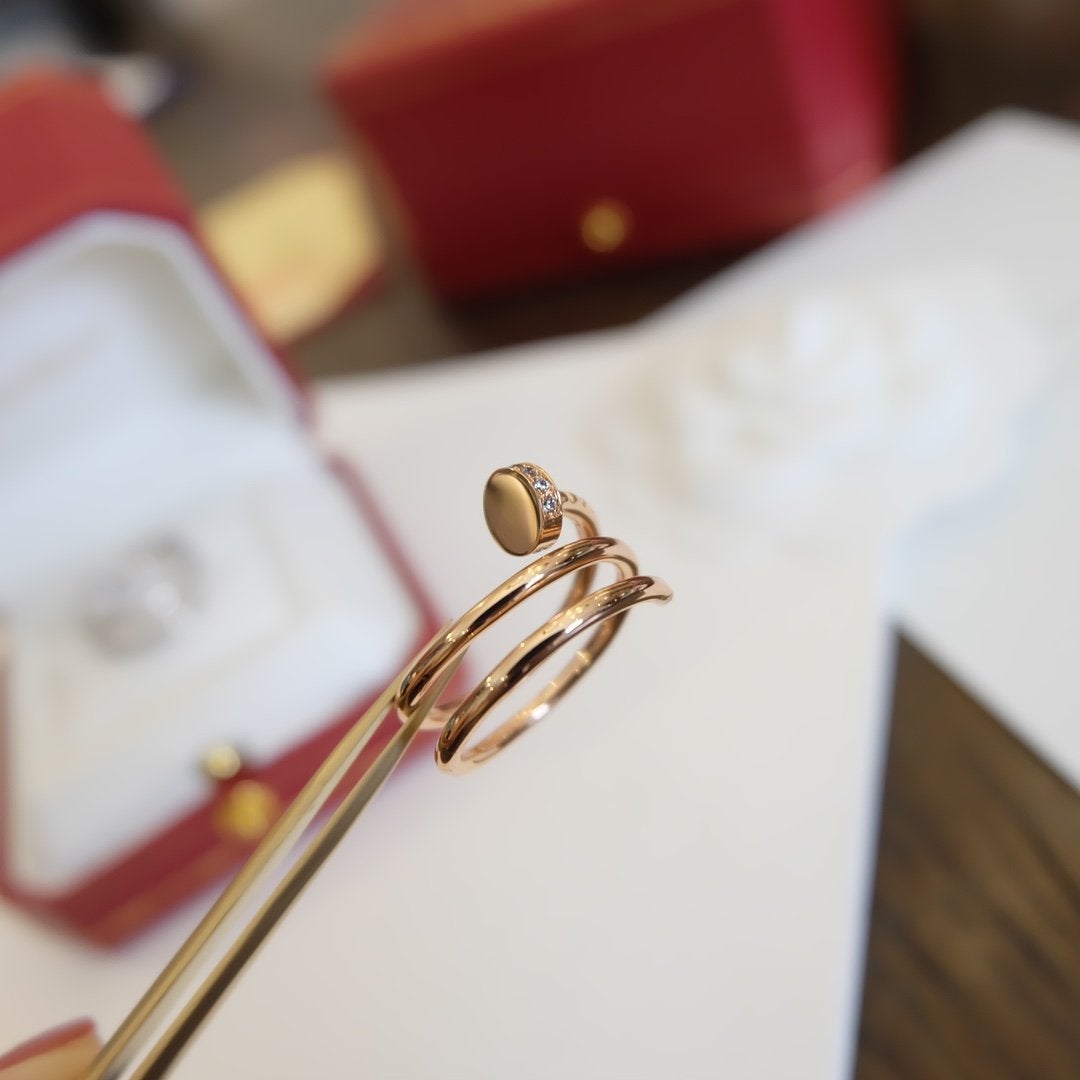 CARTIER JUSTE RING 1.8MM PINK GOLD DOUBLE ROW