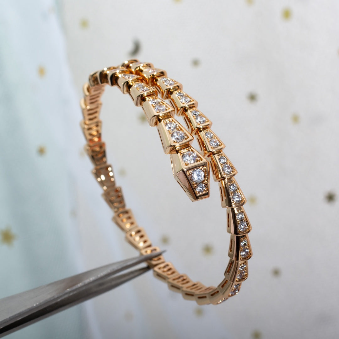 Bvlgari SERPENTI BRACELET 3.8MM PINK GOLD DIAMOND