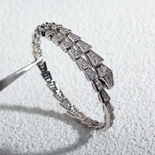 Bvlgari SERPENTI BRACELET 3.8MM SILVER DIAMOND