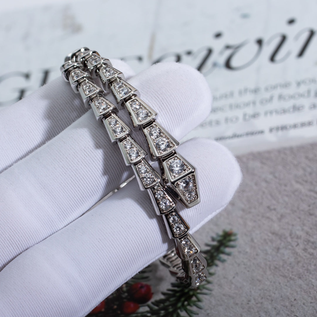 Bvlgari SERPENTI BRACELET 3.8MM SILVER DIAMOND