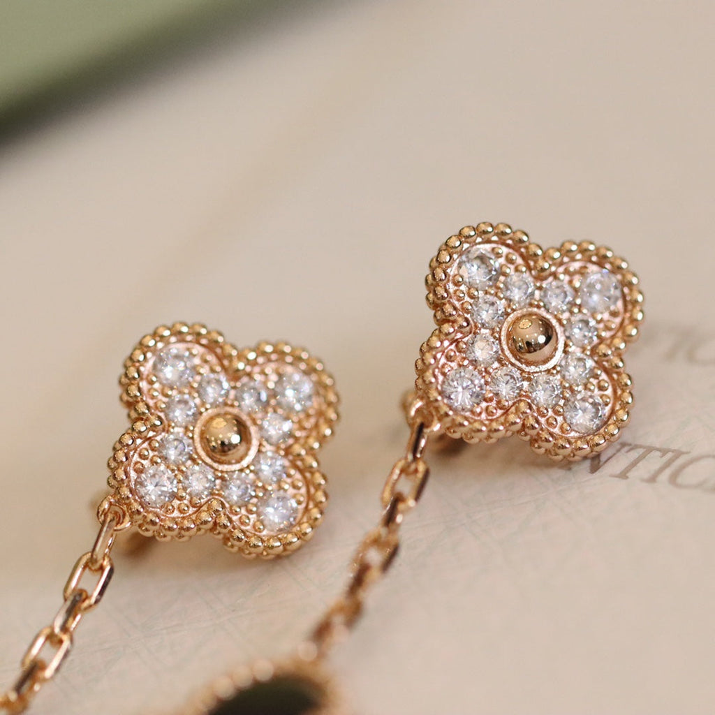 Van Cleef & Arpels VINTAGE EARRINGS PINK GOLD DIAMOND