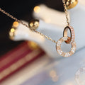 CARTIER LOVE DOUBLE RING DIAMOND NECKLACE