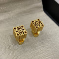 LOEWE ANAGRAM GOLD STUD EARRINGS
