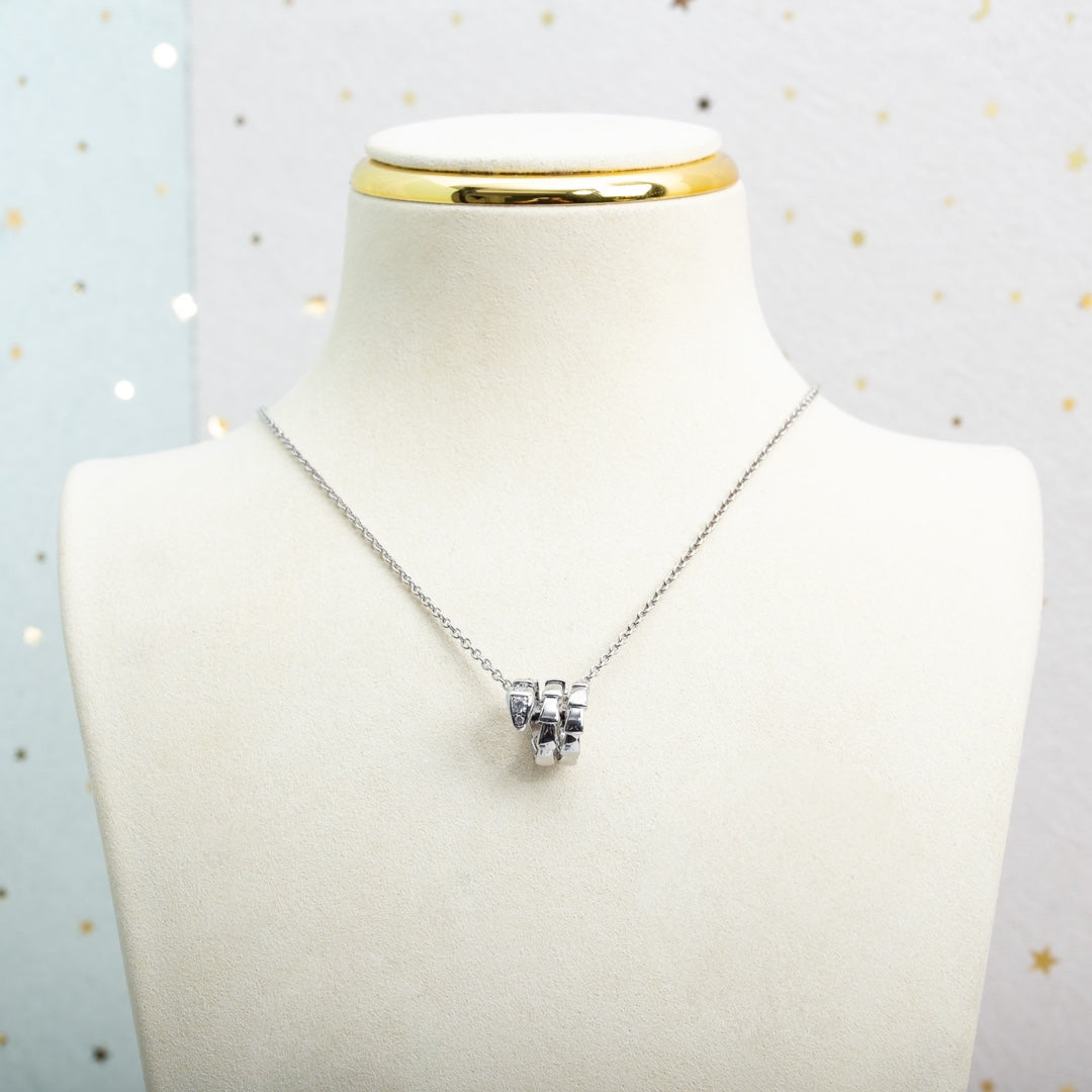 Bvlgari SERPENTI SILVER NECKALCE DIAMOND