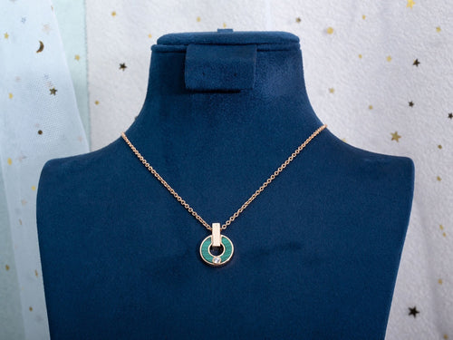 Bvlgari GARI NECKLACE PINK GOLD MALACHITE