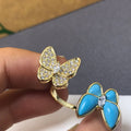 Van Cleef & Arpels TWIN BUTTERFLY TURQUOISE DIAMOND RING