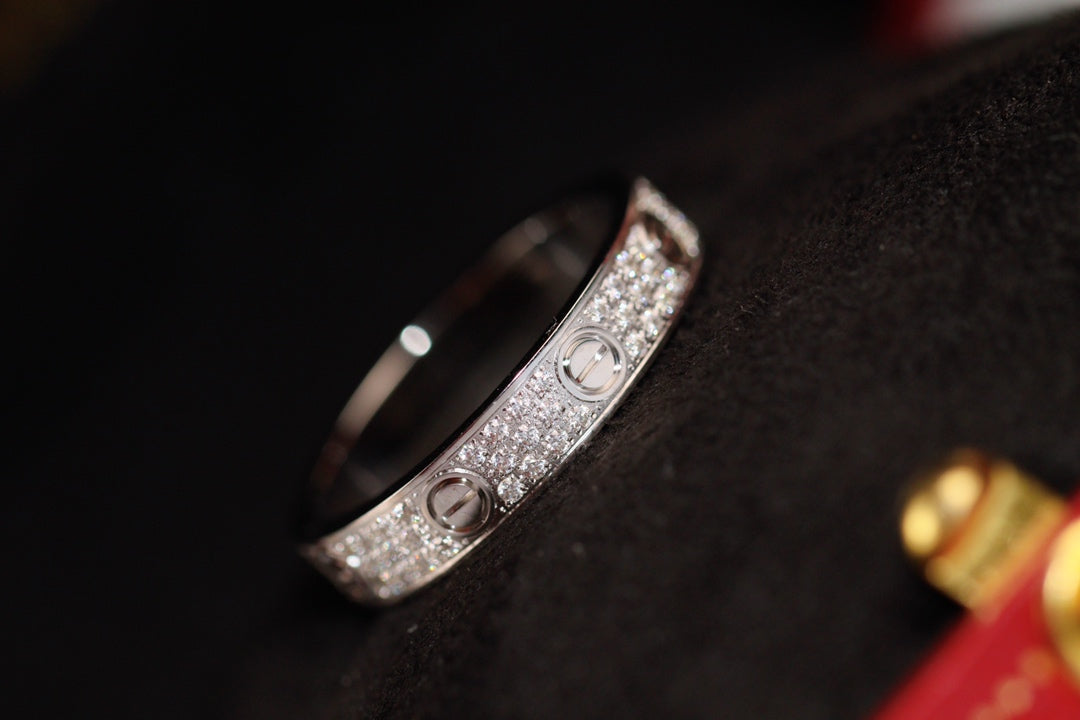 CARTIER LOVE RING 3.6MM DIAMOND PAVED