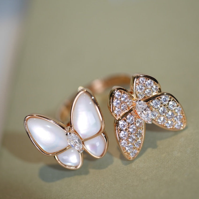 Van Cleef & Arpels TWIN BUTTERFLY DIAMOND MOP RING