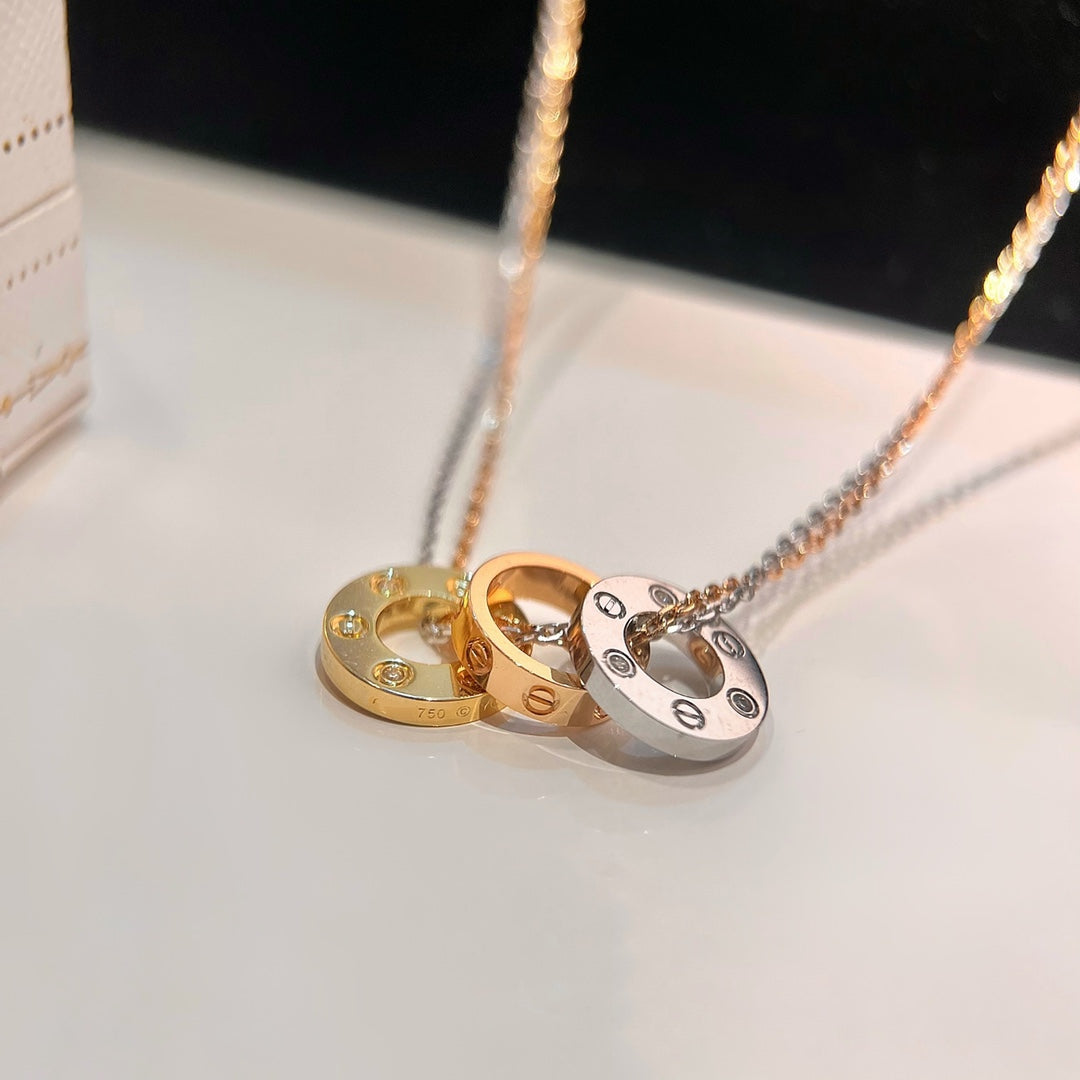 CARTIER LOVE TRIPLE RING NECKLACE