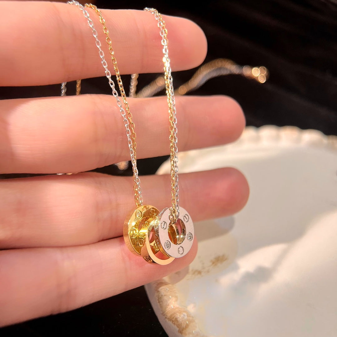 CARTIER LOVE TRIPLE RING NECKLACE