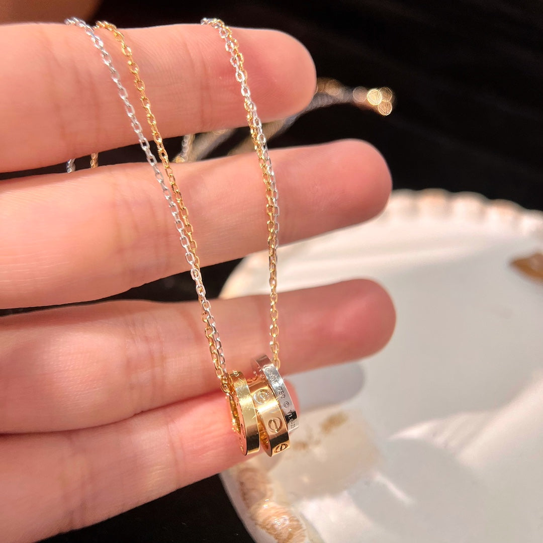 CARTIER LOVE TRIPLE RING NECKLACE