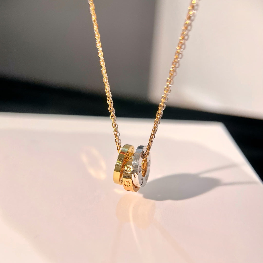 CARTIER LOVE TRIPLE RING NECKLACE