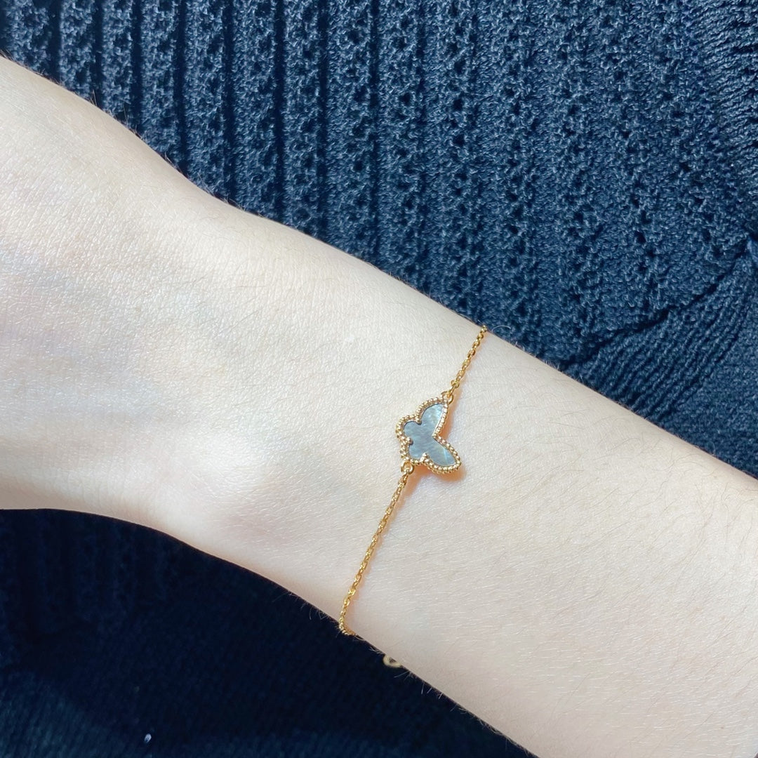 Van Cleef & Arpels BUTTERFLY DARK MOP GOLD BRACELET
